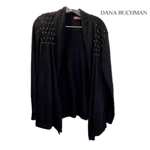 Dana Buchman‎ Women's Lightweight Open-Front Cardigan Studded Sweater - Picture 1 of 6